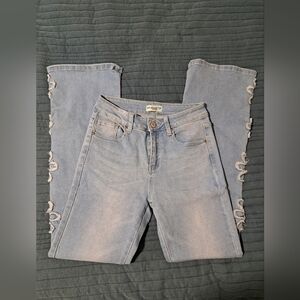 Light Blue Distressed Women Jeans